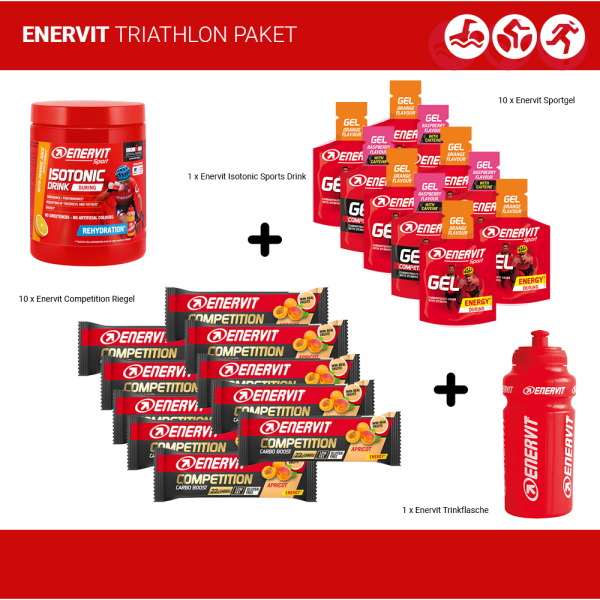 Enervit Triathlon Paket LARGE Himbeere + Koffein-Orange-Lemon