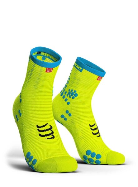 Compressport Pro Racing Socks V3 Running High neon gelb T1