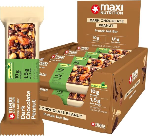 Maxi Nutrition Protein Nut Bar 12er Box Dark Chocolate Peanut