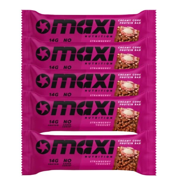 Maxi Nutrition Creamy Core Protein Bar Riegel 5er Pack Strawberry Yoghurt