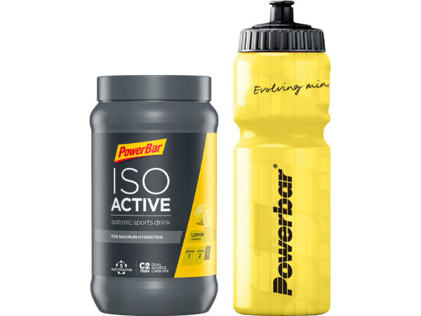PowerBar Iso Active Sports Drink 600g Dose Aktion + Trinkflasche