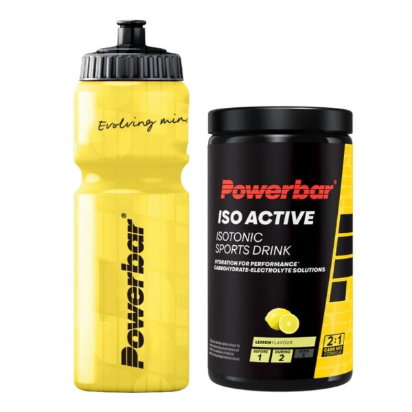 PowerBar Iso Active Sports Drink 600g Dose Aktion + Trinkflasche