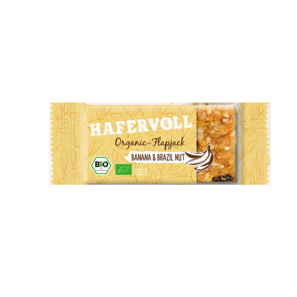 Hafervoll Organic Flapjack Riegel Banana & Brazil Nut