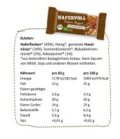 Hafervoll Organic Flapjack Riegel 18er Box Cacao Nib & Hazelnut