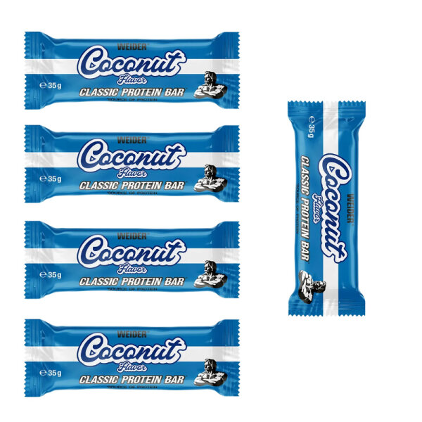 Weider Classic Pack Protein Kohlenhydrat Riegel 5er Pack Coconut