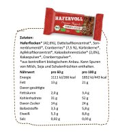 Hafervoll Organic Flapjack Riegel 18er Box Cranberry & Cocoa Nib