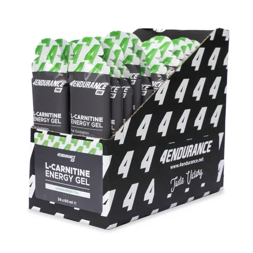 4Endurance Pro Energy Gel mit L-Carnitin 24er Box Zitrone-Grüntee