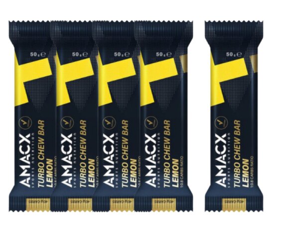 AMACX Turbo Chew Bar Gummiriegel Lemon 5er Pack
