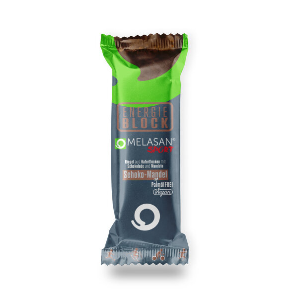 Melasan Sportriegel Energieblock Einzelriegel Schoko-Mandel