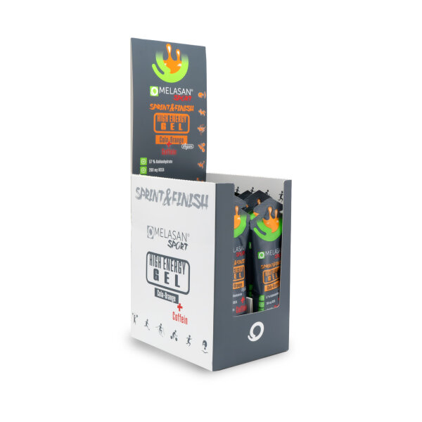 Melasan High Energy Gel Sprint & Finish 20er Box Cola-Orange+Koffein